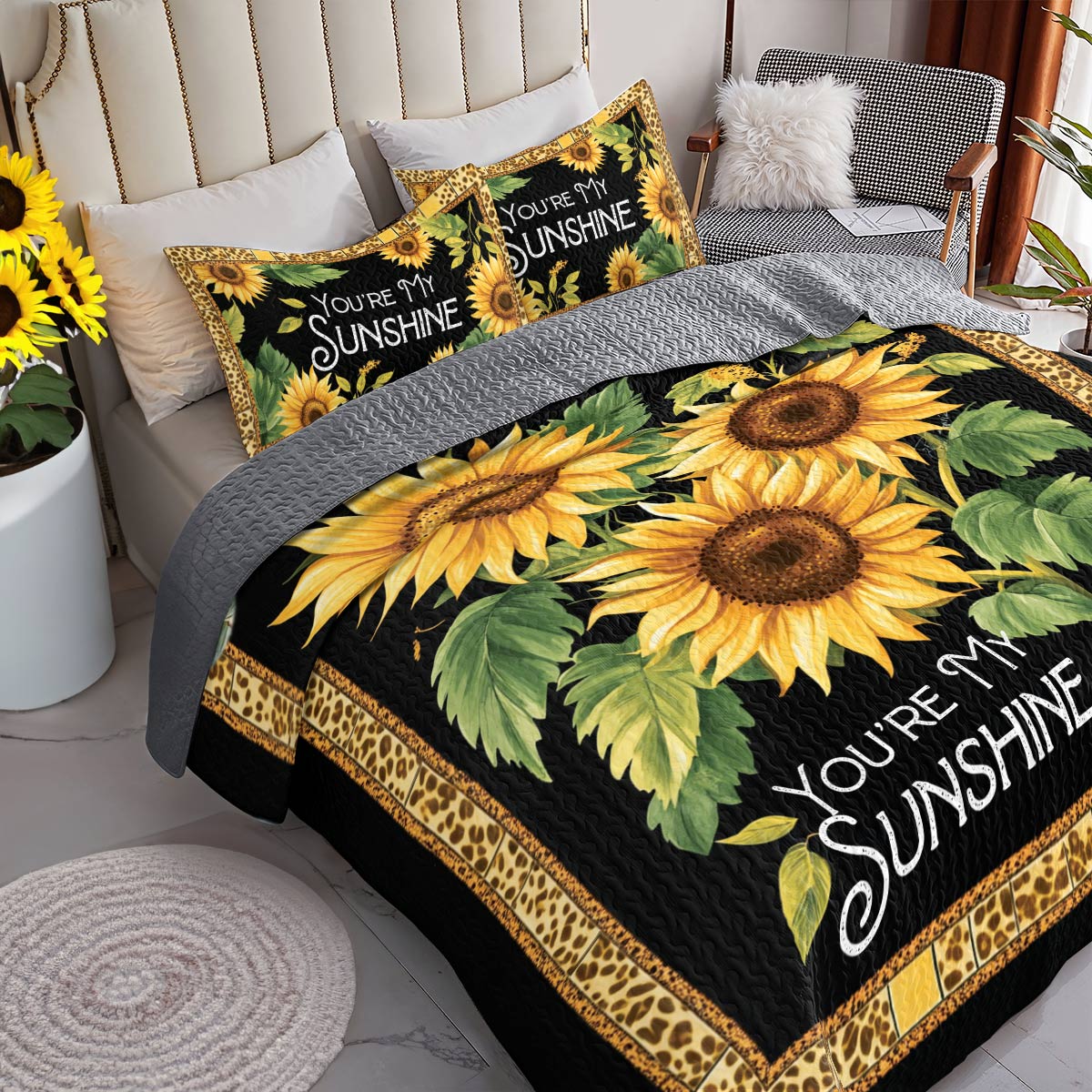 Shineful All Season Quilt 3-Piece Set Sunny Blossom