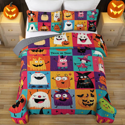 Shineful All Season Quilt 3-Piece Set Cute Monsters