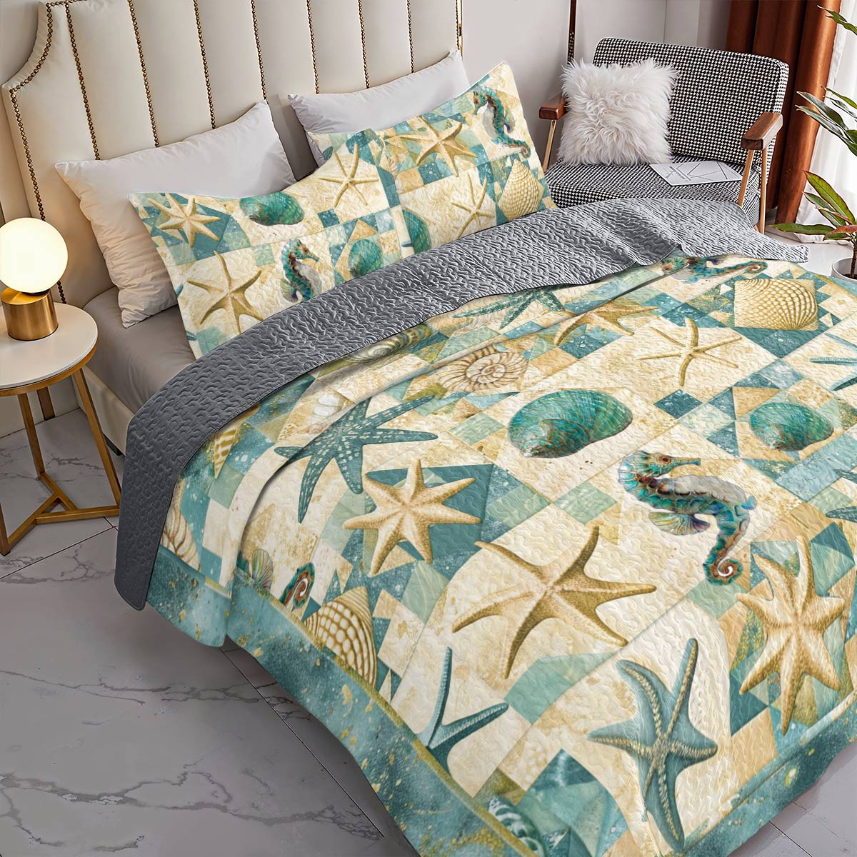 Shineful All Season Quilt 3-Piece Set Stars of the Sea