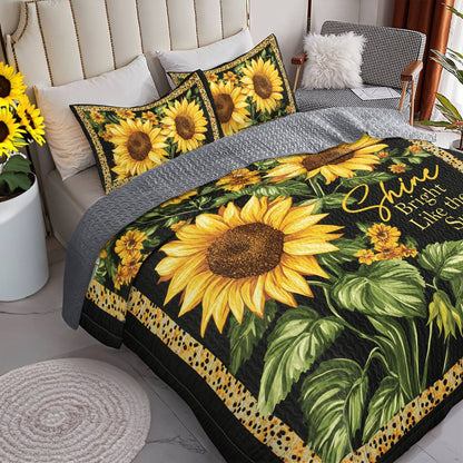 Shineful All Season Quilt 3-Piece Set Bright Sunflower