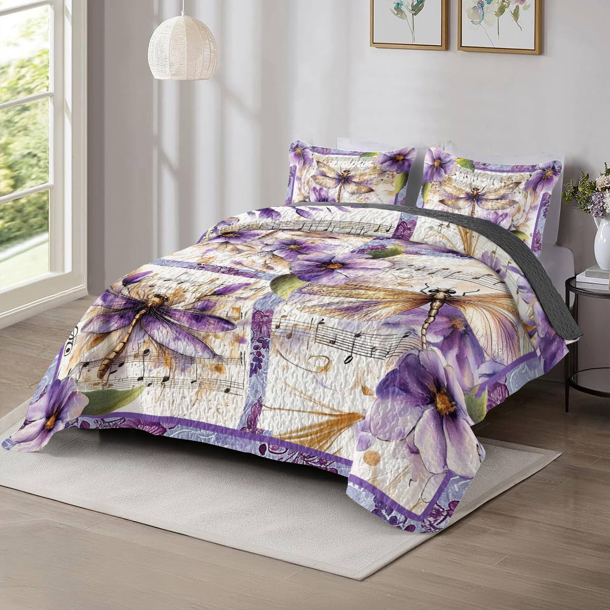 Shineful All Season Quilt 3-Piece Set Harmony Dragonfly