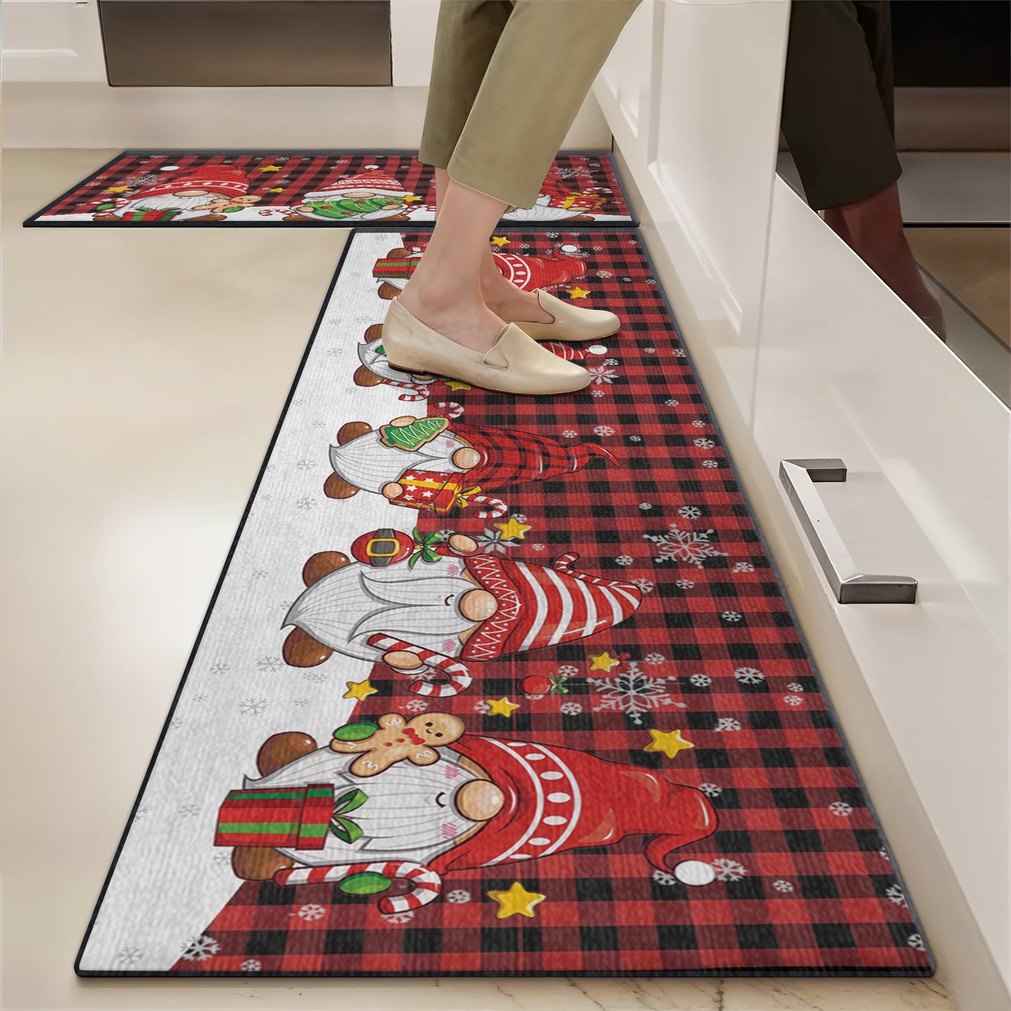 Shineful Ultra-Thin Non Skid Floor Mat, Kitchen Rugs Christmas Gnome