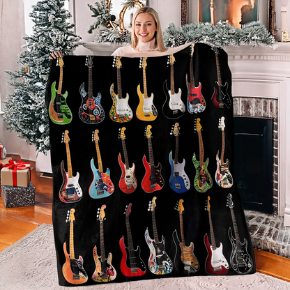 Shineful Fleece Blanket Vibrant Strings Guitar