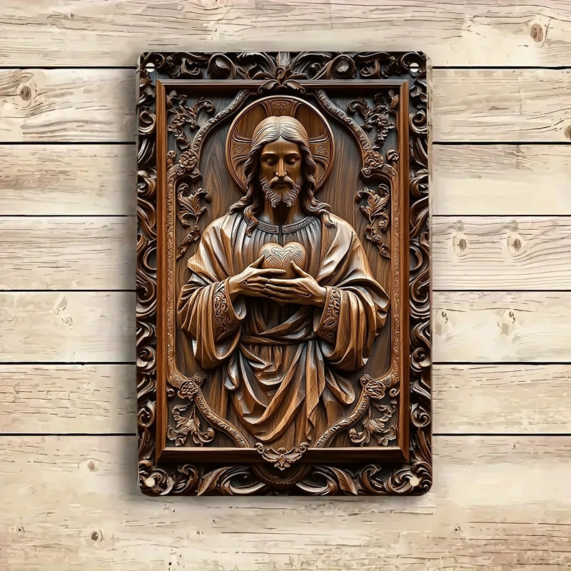 Shineful 2D Metal Sign Christ’s Sacred Heart Reverence