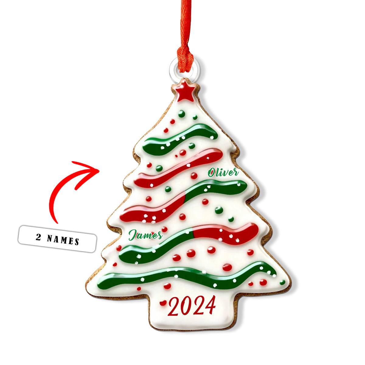 Shineful Personalized 2D Acrylic Ornament - 2024 Family Tree