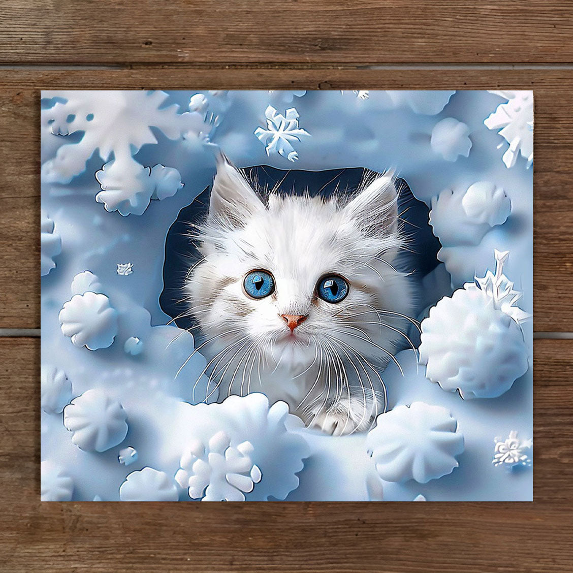 Shineful 2D Metal Sign Snowy Kitten