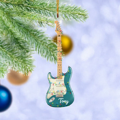 Glänzendes 2D-Ornament aus Acryl – personalisierte Kollektion für Linkshänder-E-Gitarren 