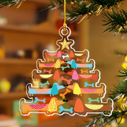 Shineful Acrylic Ornament Dachshund Tree