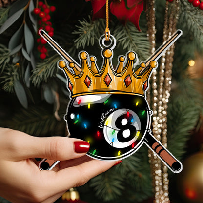 Shineful Personalized 2D Acrylic Ornament - King of the Pool Table