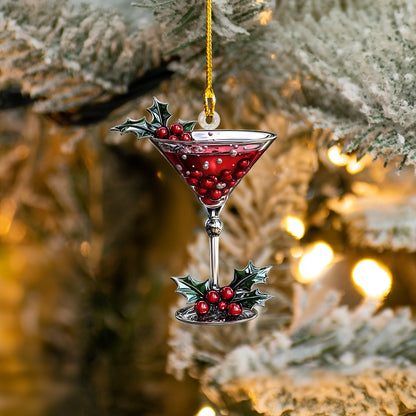 Shineful Acrylic Ornament Holly Berry Martini