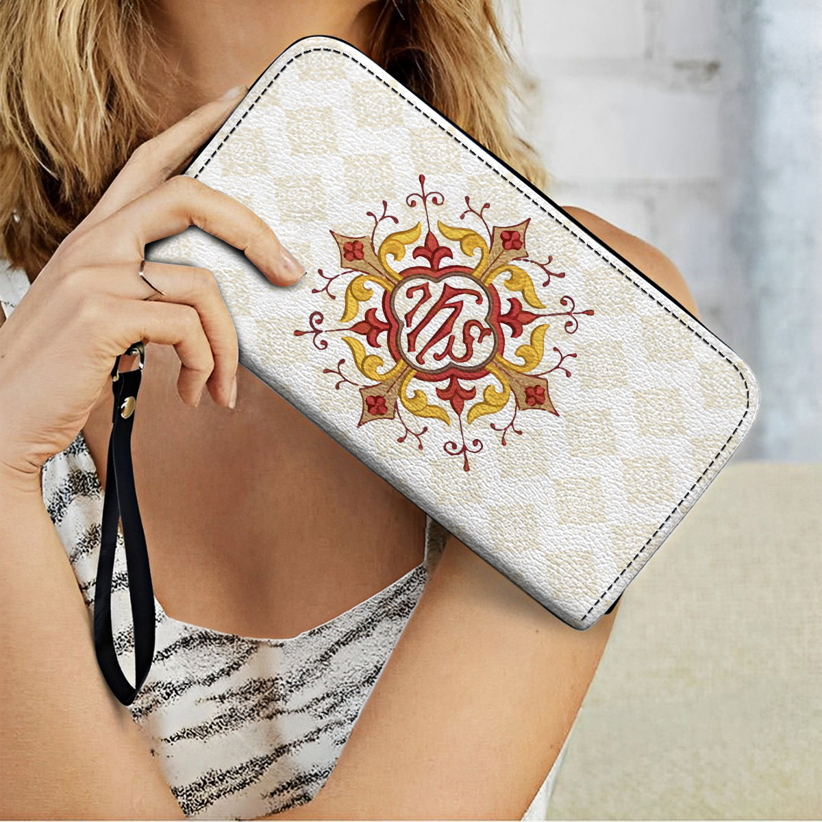 Shineful Leather Clutch Purse With Wristlet Strap Handle Divine Grace