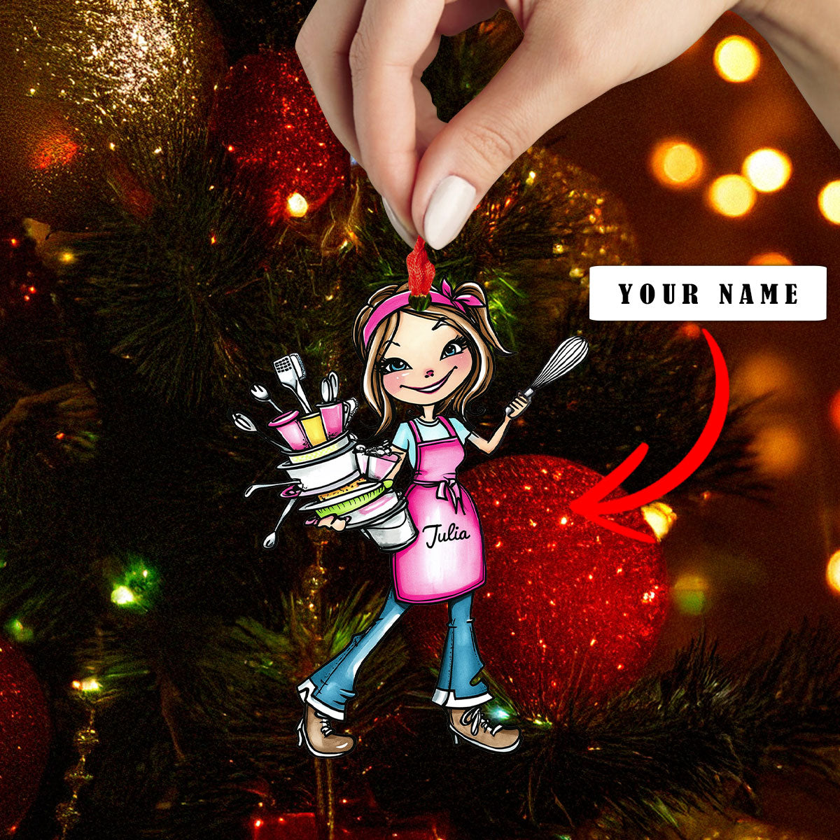 Shineful 2D Acrylic Ornament - Personalized Baking Mama