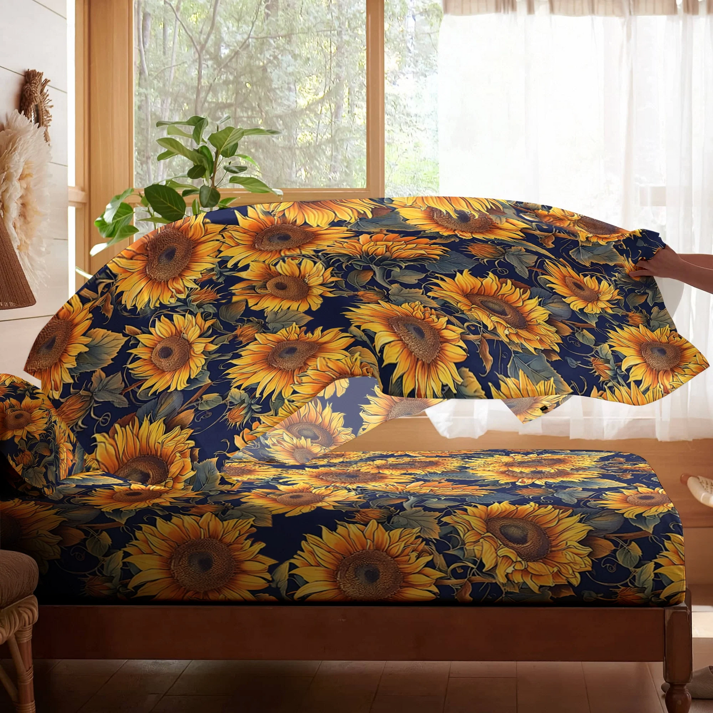 Shineful 4-Piece Bed Sheet Set - Sunflower Gorgeous Flower