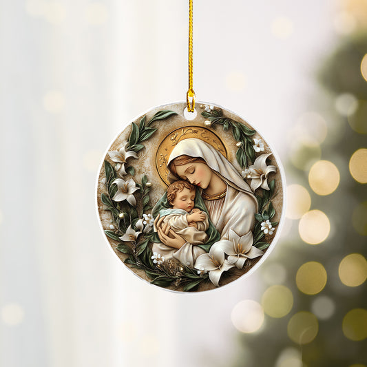 Shineful 2D Acrylic Ornament - Mary and Baby Jesus