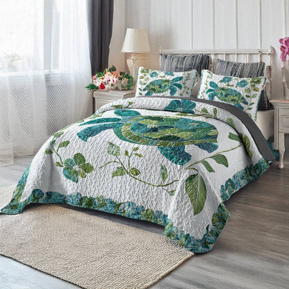 Shineful All Season Quilt 3-Piece Set - Turtle Blooms