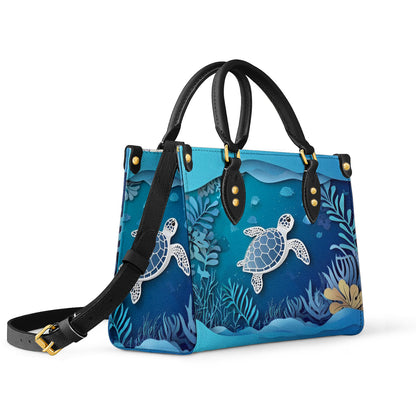 Shineful Leather Bag Sea Turtle Under The Water