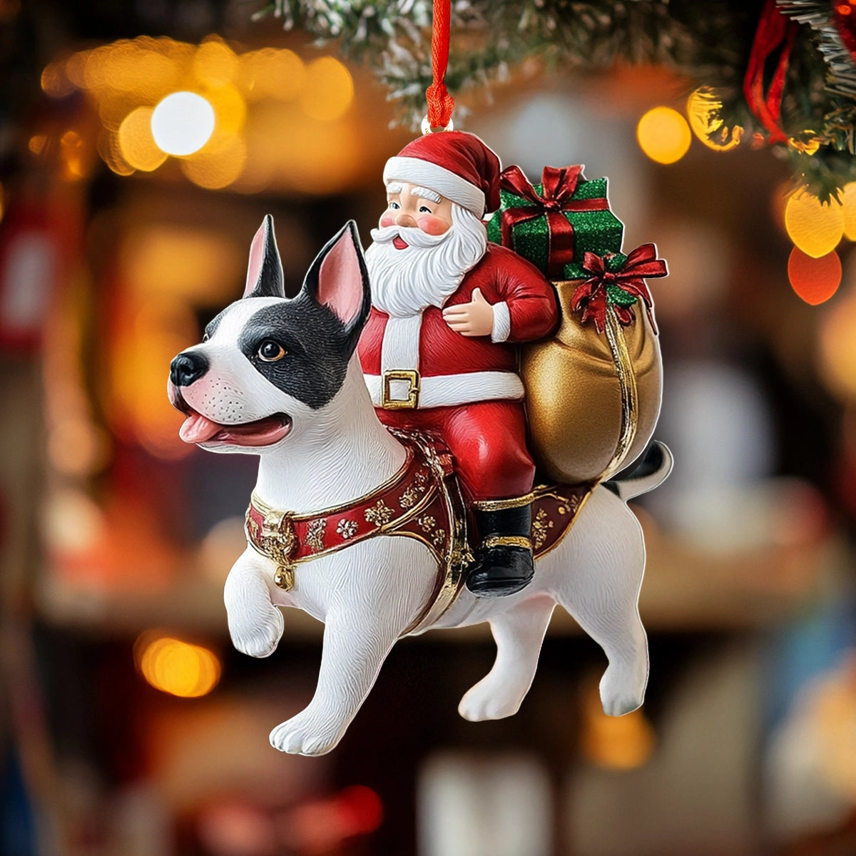 Shineful 2D Acrylic Ornament Santa's Festive Pup