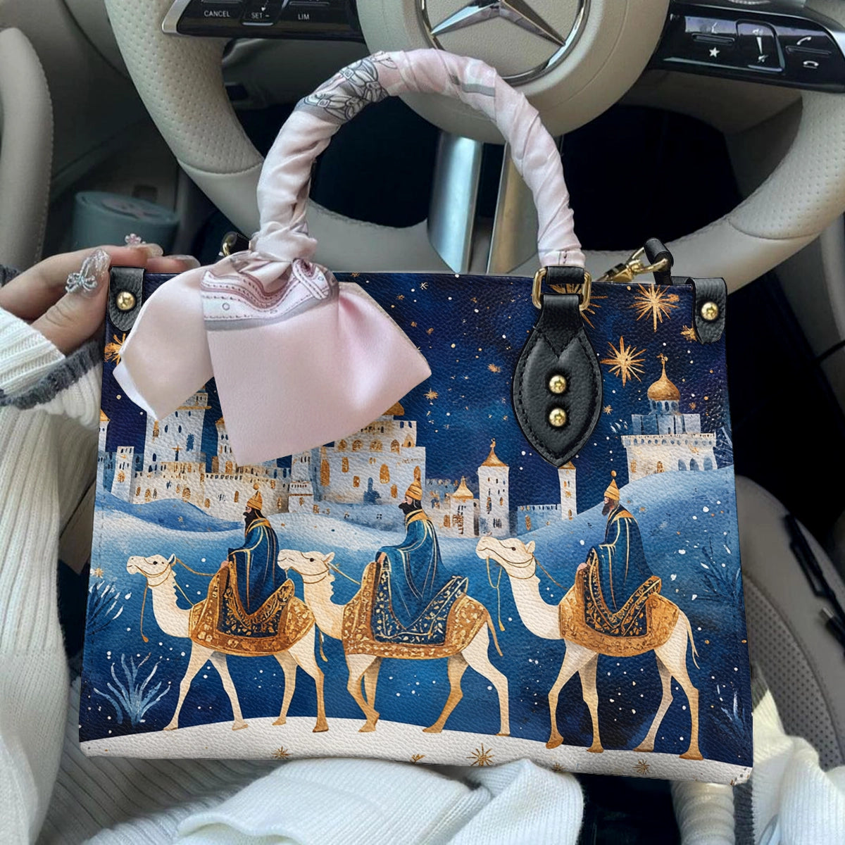 Shineful Leather Bag Starry Nativity Journey