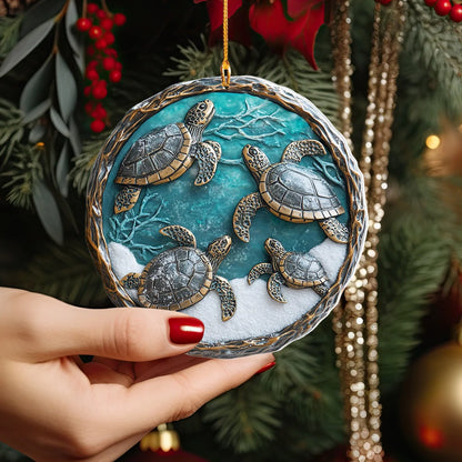 Shineful 2D Acrylic Ornament Family Tide Sea Turtle