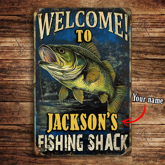 Shineful 2D Metal Sign Personalized Bass Shack