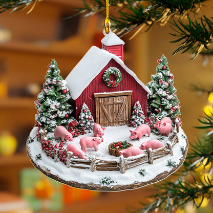 Shineful 2D Acrylic Ornament Personalized Pig Farm