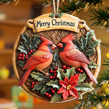 Shineful 2D Acrylic Ornament - Cardinal Couple Christmas Charm