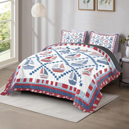 Shineful All Season Quilt 3-Piece Set - Sailing Nautical Breeze