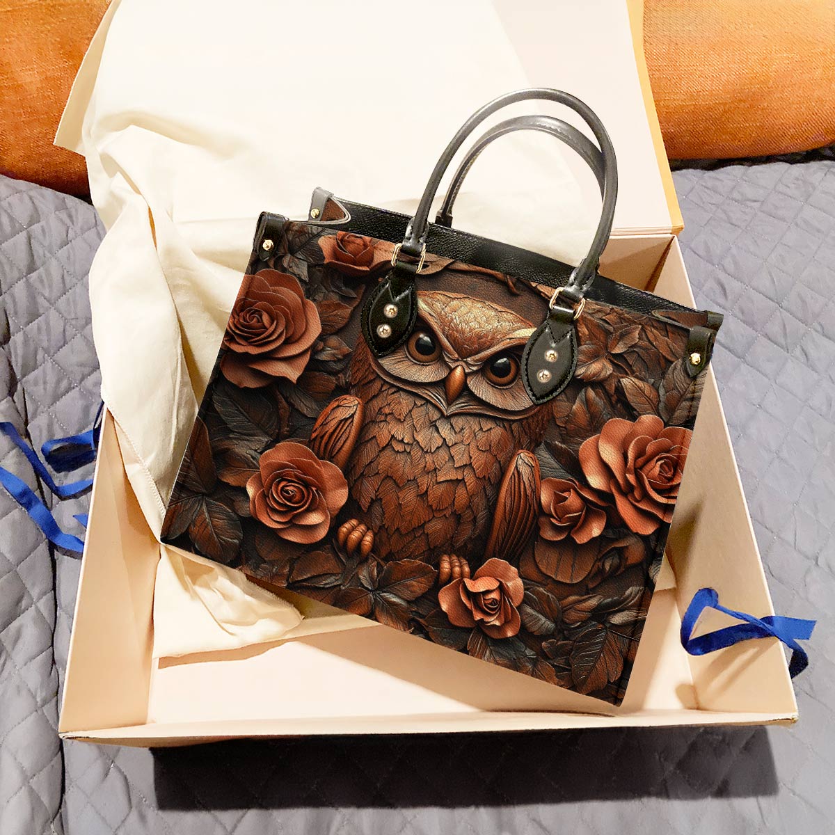 Shineful Leather Bag - Amber Rose Owl