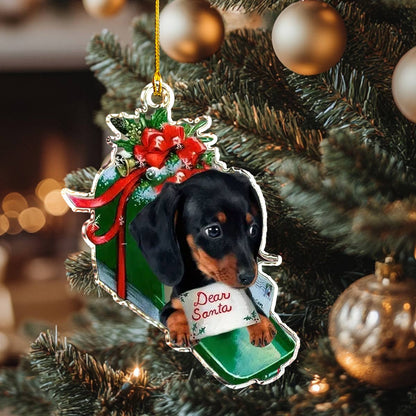 Shineful 2D Acrylic Ornament Santa’s Little Helper Dachshund