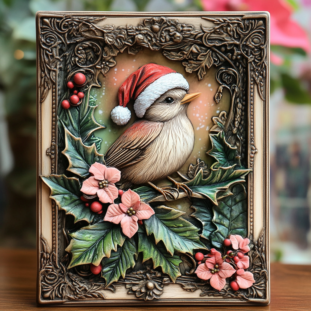 Shineful 2D Metal Sign Holly Bird