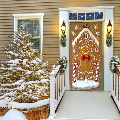 Shineful Door Cover - Gingerbread Welcome Door Cover