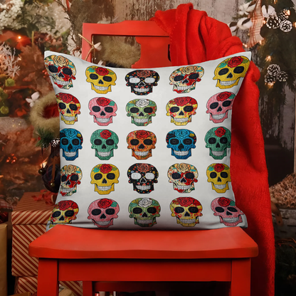 Shineful 2D Print Cushion Cover, Pillowcase, Pillows Covers - Colorful Sugar Skull Roses