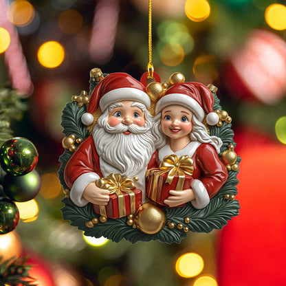 Shineful 2D Acrylic Ornament Jolly Claus Couple