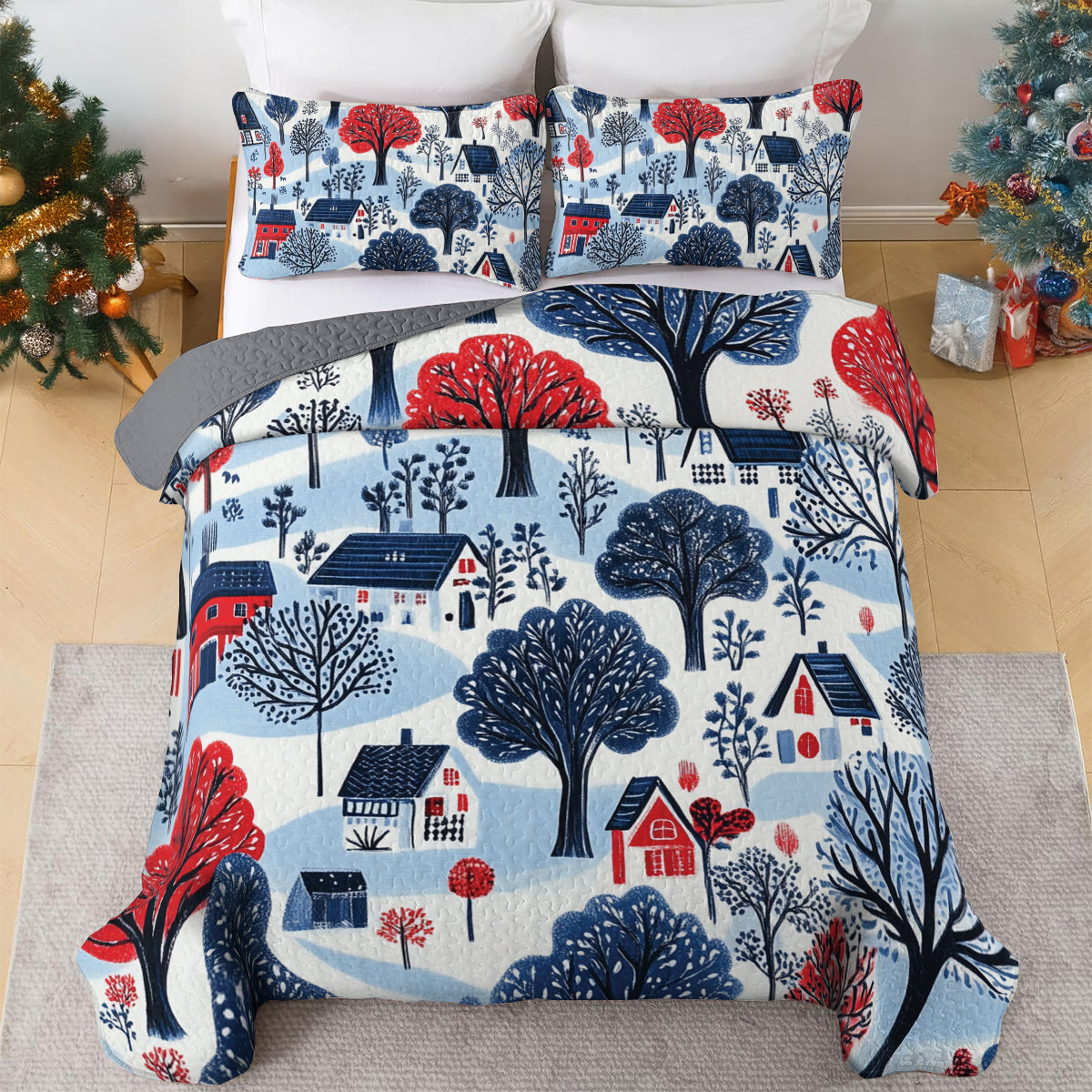 Shineful All Season Quilt 3-Piece Set - Winter Village