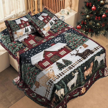 Shineful 4-Piece Bed Sheet Set Christmas in Farm