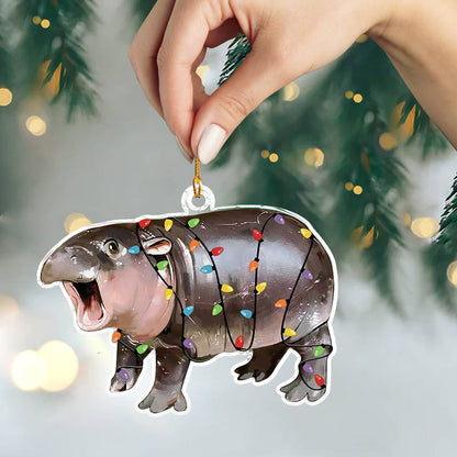 Shineful 2D Acrylic Ornament Baby Hippo Moo