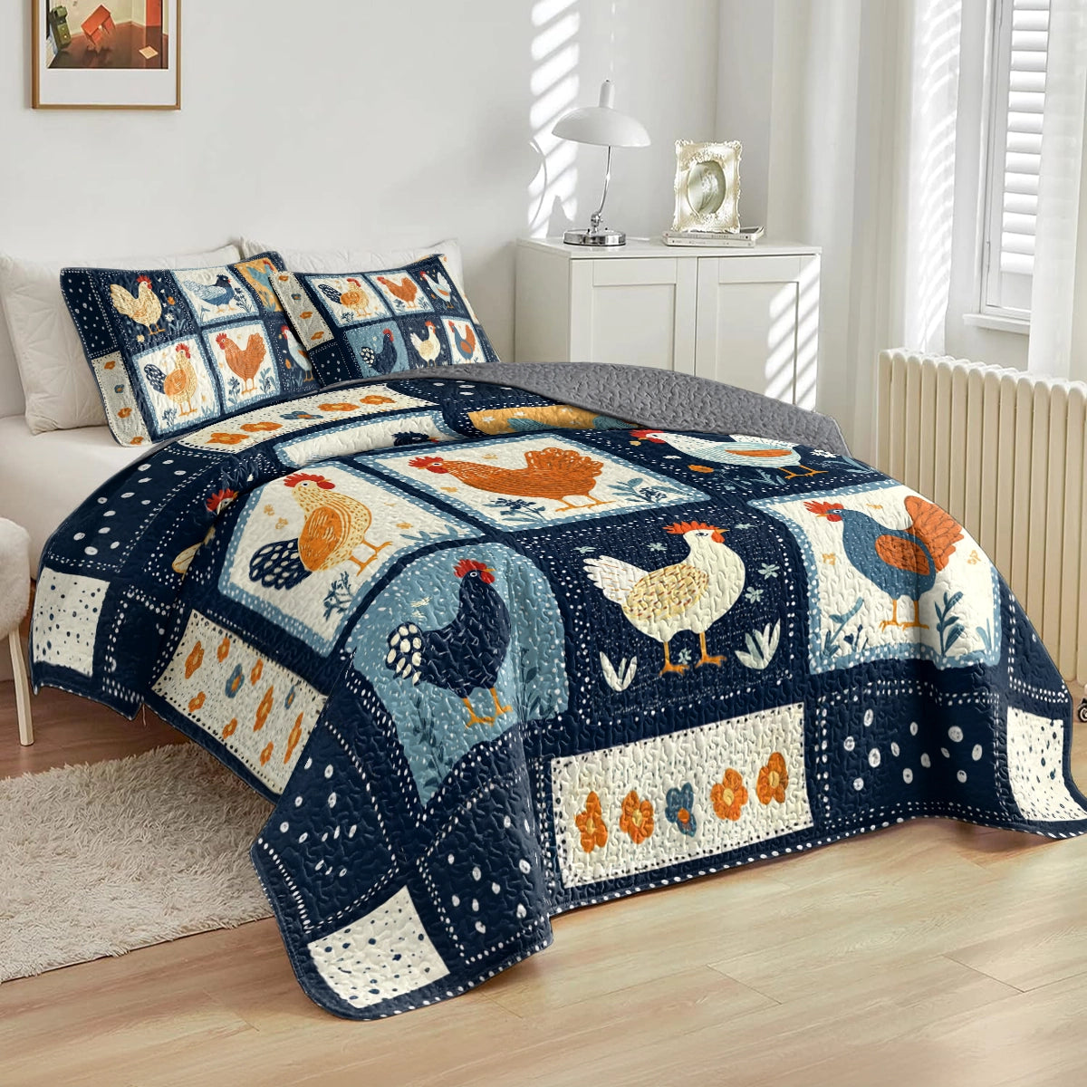 Shineful All Season Quilt 3-Piece Set Farmyard Friends