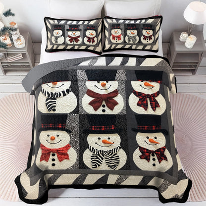 Ensemble de courtepointe toutes saisons Shineful 3 pièces Dapper Snowman