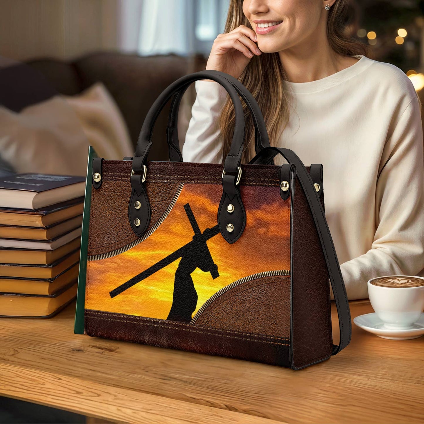 Glänzende Ledertasche Die Stärke des Erlösers