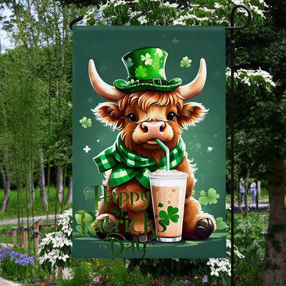 Shineful Garden Flag 12" x 18" Highland Cow Café Charm