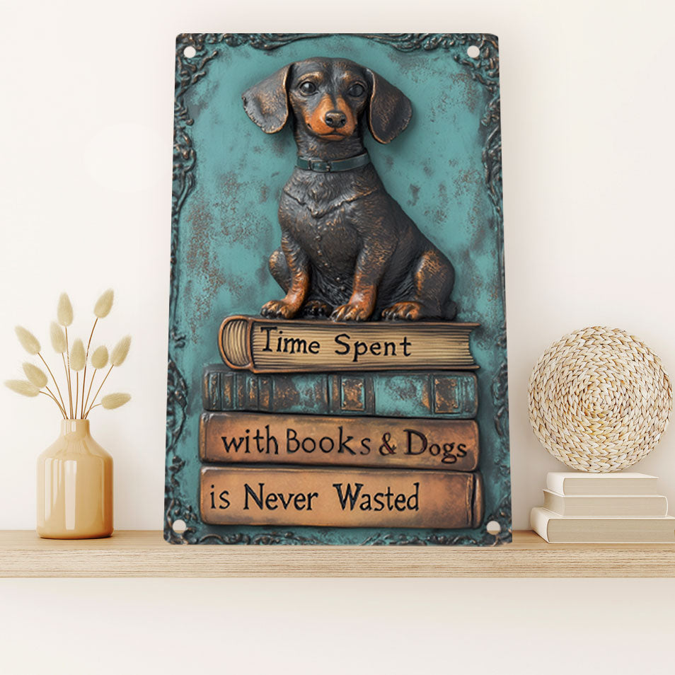 Shineful 2D Metal Sign Reading Pup