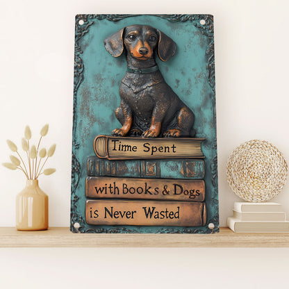 Shineful 2D Metal Sign Reading Pup