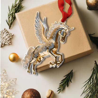 Shineful 2D Acrylic Ornament - Golden Unicorn