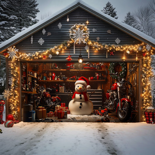 Shineful Garage Door Banner Decoration Christmas Snowman's Workshop