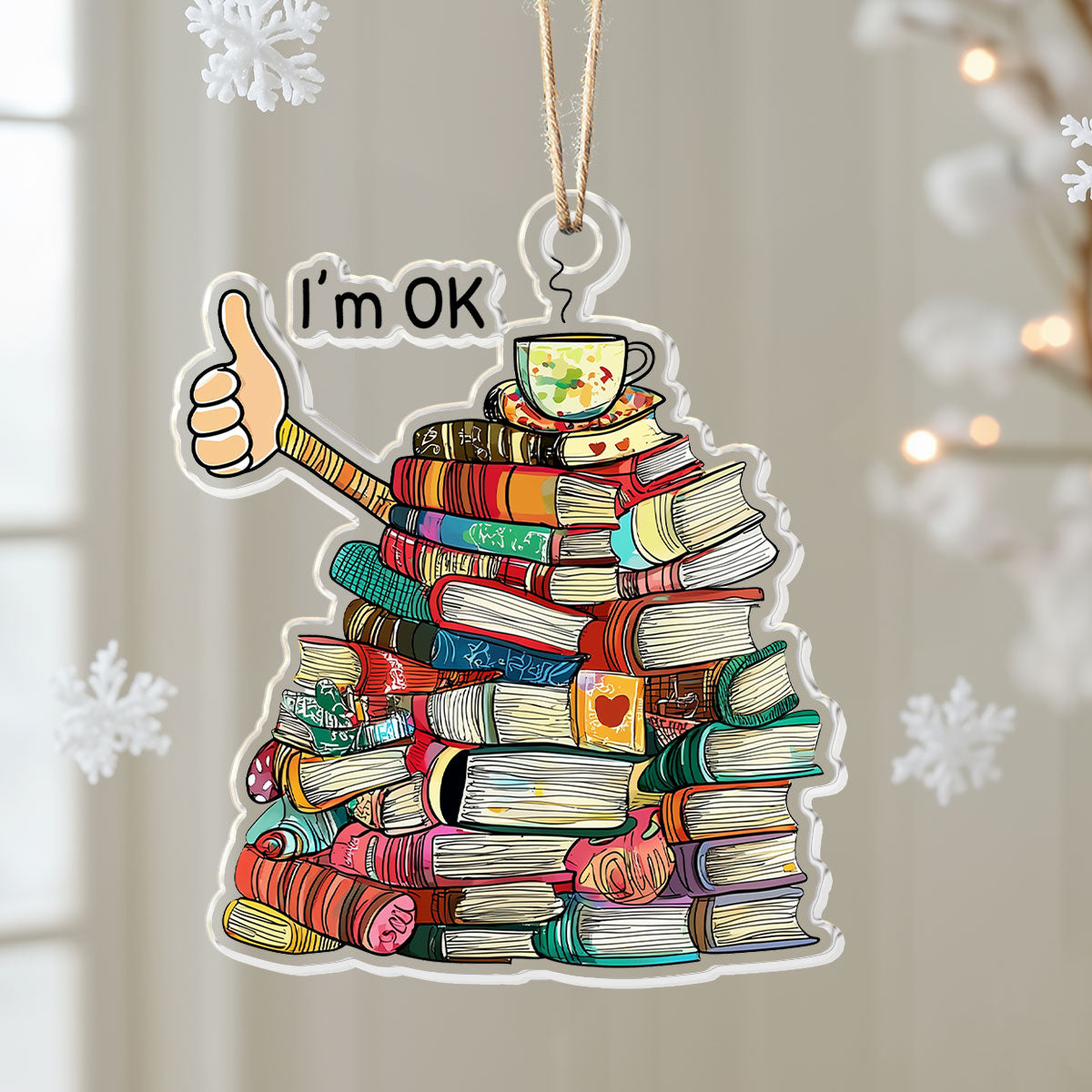 Shineful 2D Acrylic Ornament - Book Lover's Chaos