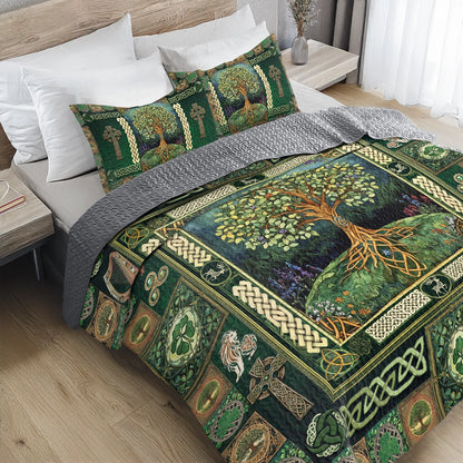 Shineful All Season Quilt 3-Piece Set Celtic Serenity: Tree of Life