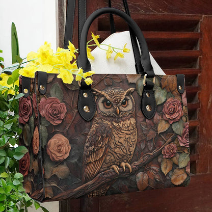 Shineful Leather Bag - Majestic Rose Owl