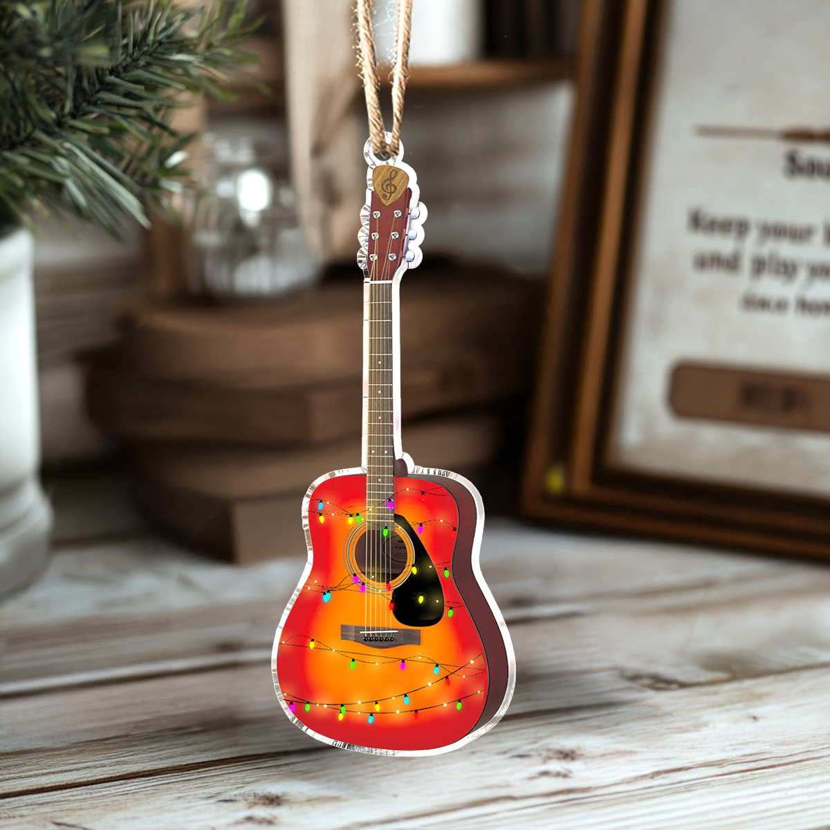 Shineful 2D Acrylic Ornament My First Acoustic Guitar