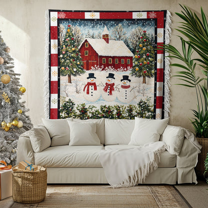 Shineful Woven Tapestry Throw Blanket - Country Christmas Charm