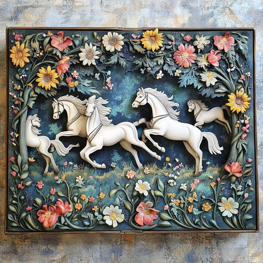 Shineful 2D Metal Sign Floral Gallop